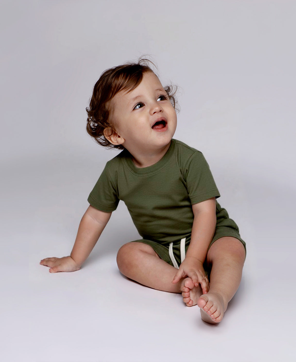 Conjunto Camiseta e Bermuda Infantil Menino | Liso Jungle Green