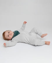 Conjunto Bebê Macacão + Babador | Mescla Claro e Sweater