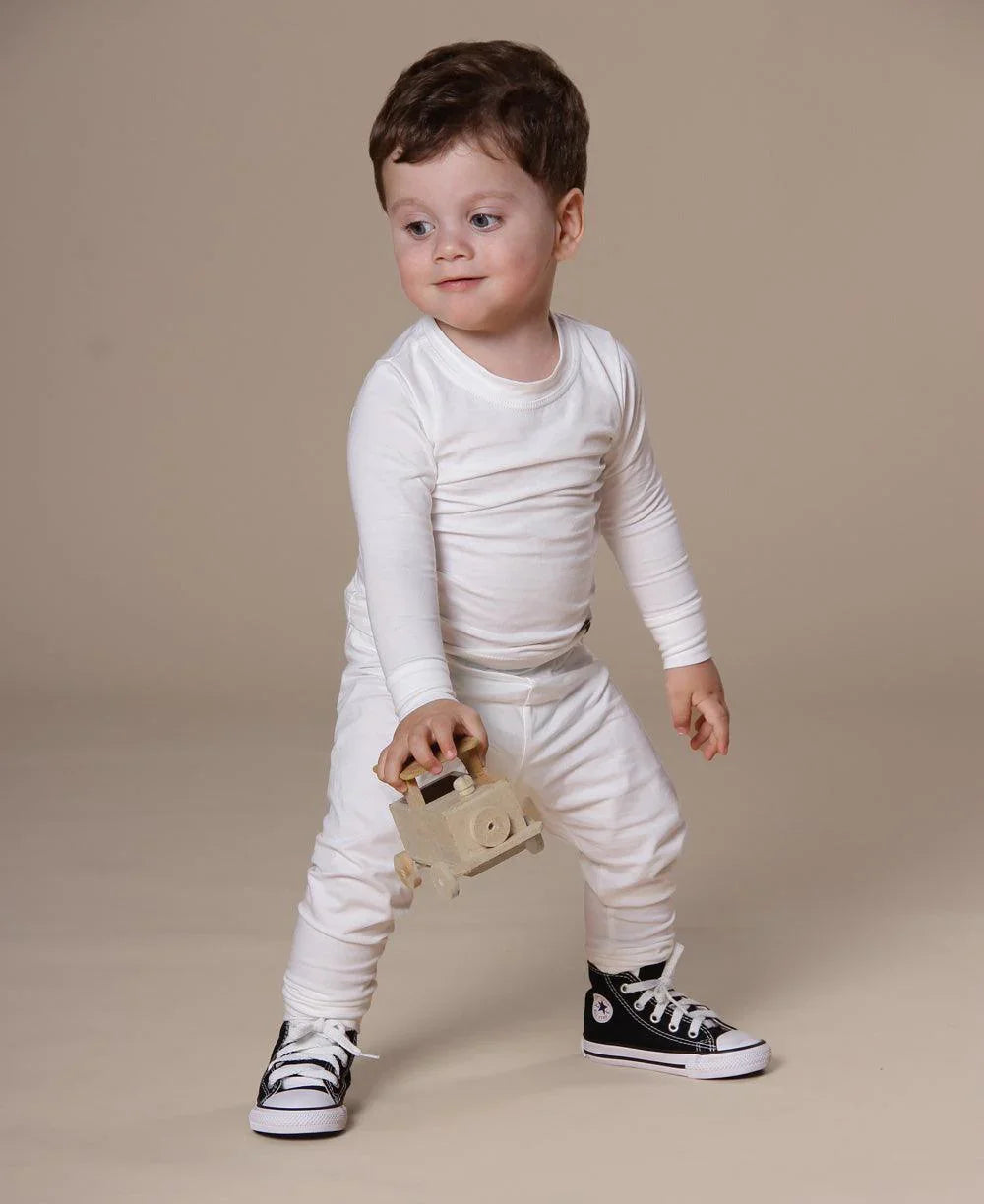 Conjunto Pijama Bebê Unissex Manga Longa MiniMalista | Liso Branco Off - MiniMalista Baby - Ano Novo, anonovo, b2b, Baby, Frio, Menina, Neutro, new, Reveillon, Unissex -bebê-minimalista-estiloso