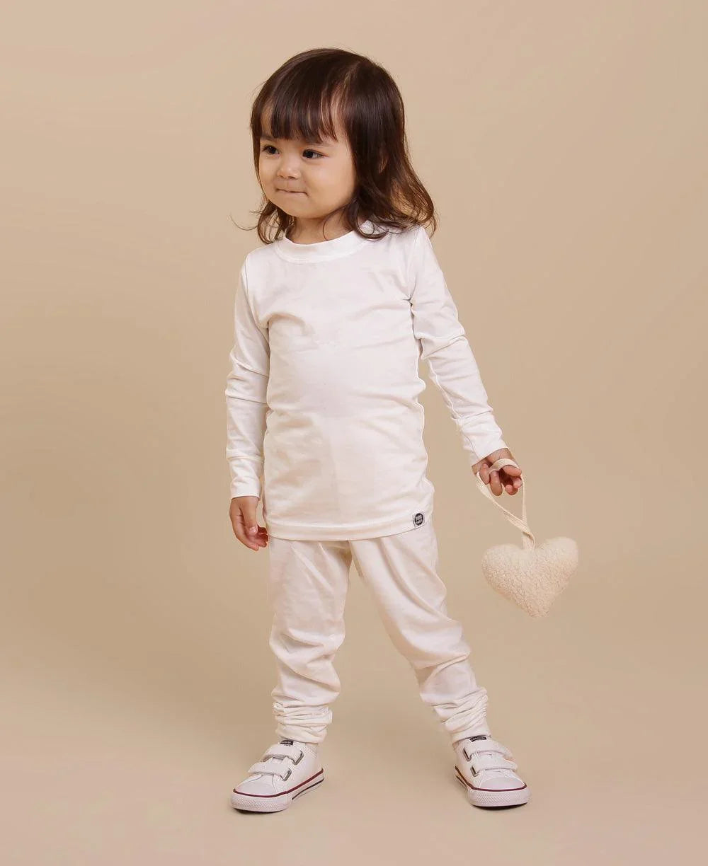Conjunto Pijama Infantil Unissex Manga Longa MiniMalista | Liso Branco Off - MiniMalista Baby - Ano Novo, anonovo, b2b, Frio, Kids, Menina, Neutro, new, Reveillon, Unissex -bebê-minimalista-estiloso