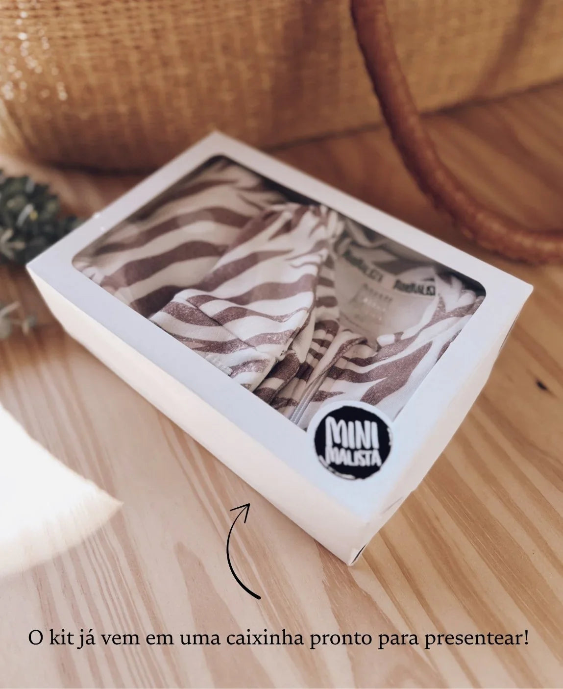 Kit Presente Saída de Maternidade Bebê 4 peças | Feline - Com Caixa Presente