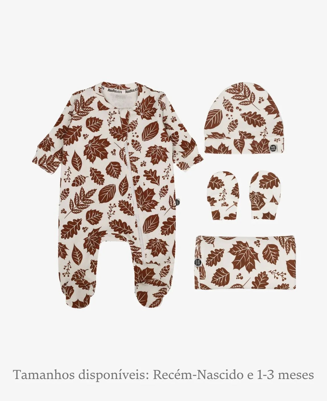 Kit Presente Saída de Maternidade Bebê 4 peças | Fall - Com Caixa Presente