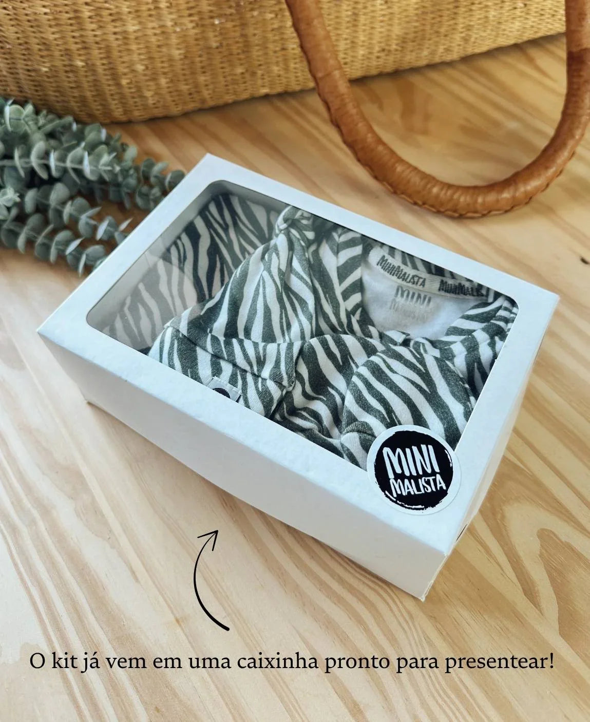 Kit Presente Saída de Maternidade Bebê 4 peças | Zebra