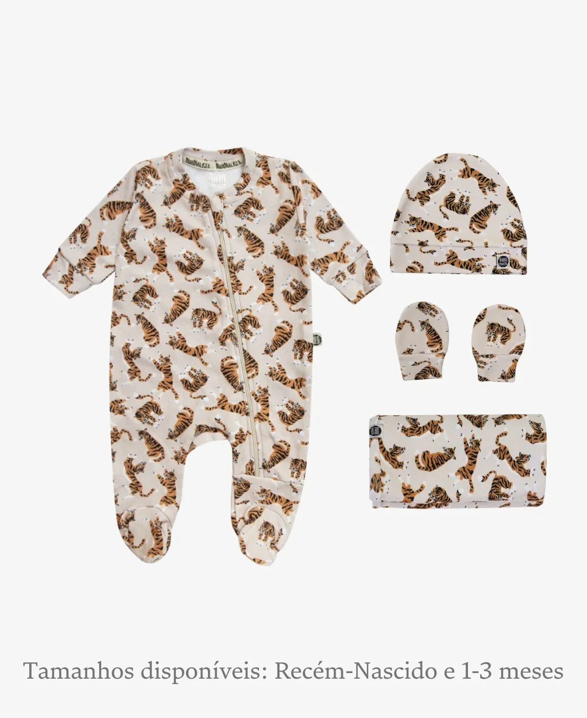 Kit Presente Saída de Maternidade Bebê 4 peças | Tiger