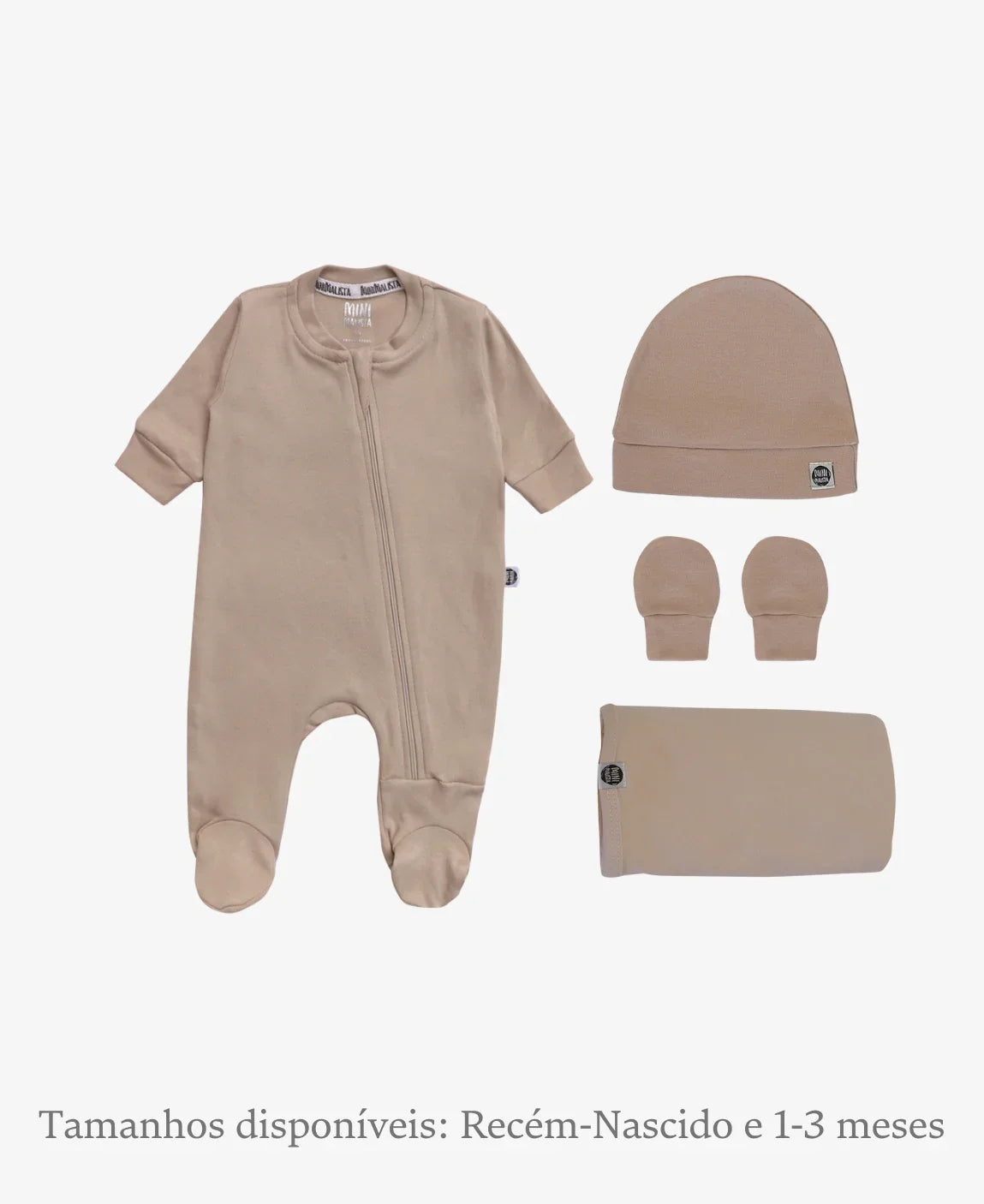 Kit Presente Saída de Maternidade Bebê 4 peças | Liso Cinnamon