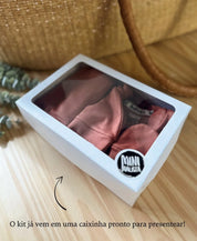 Kit Presente Saída de Maternidade Bebê 4 peças | Liso Chutney