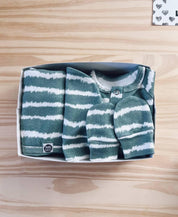 Kit Presente Saída de Maternidade Bebê 4 peças | Tie Dye - Com Caixa Presente