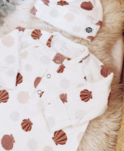Kit Presente Saída de Maternidade Bebê 4 peças | Seashell - Com Caixa Presente