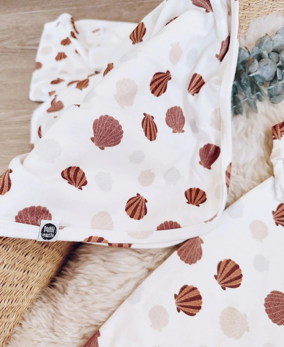 Kit Presente Saída de Maternidade Bebê 4 peças | Seashell - Com Caixa Presente