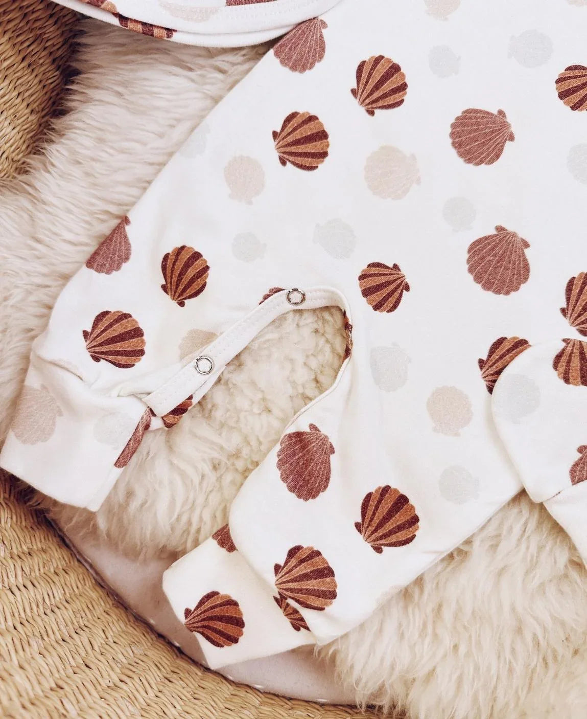 Kit Presente Saída de Maternidade Bebê 4 peças | Seashell - Com Caixa Presente