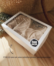 Kit Presente Saída de Maternidade Bebê 4 peças | Liso Sand