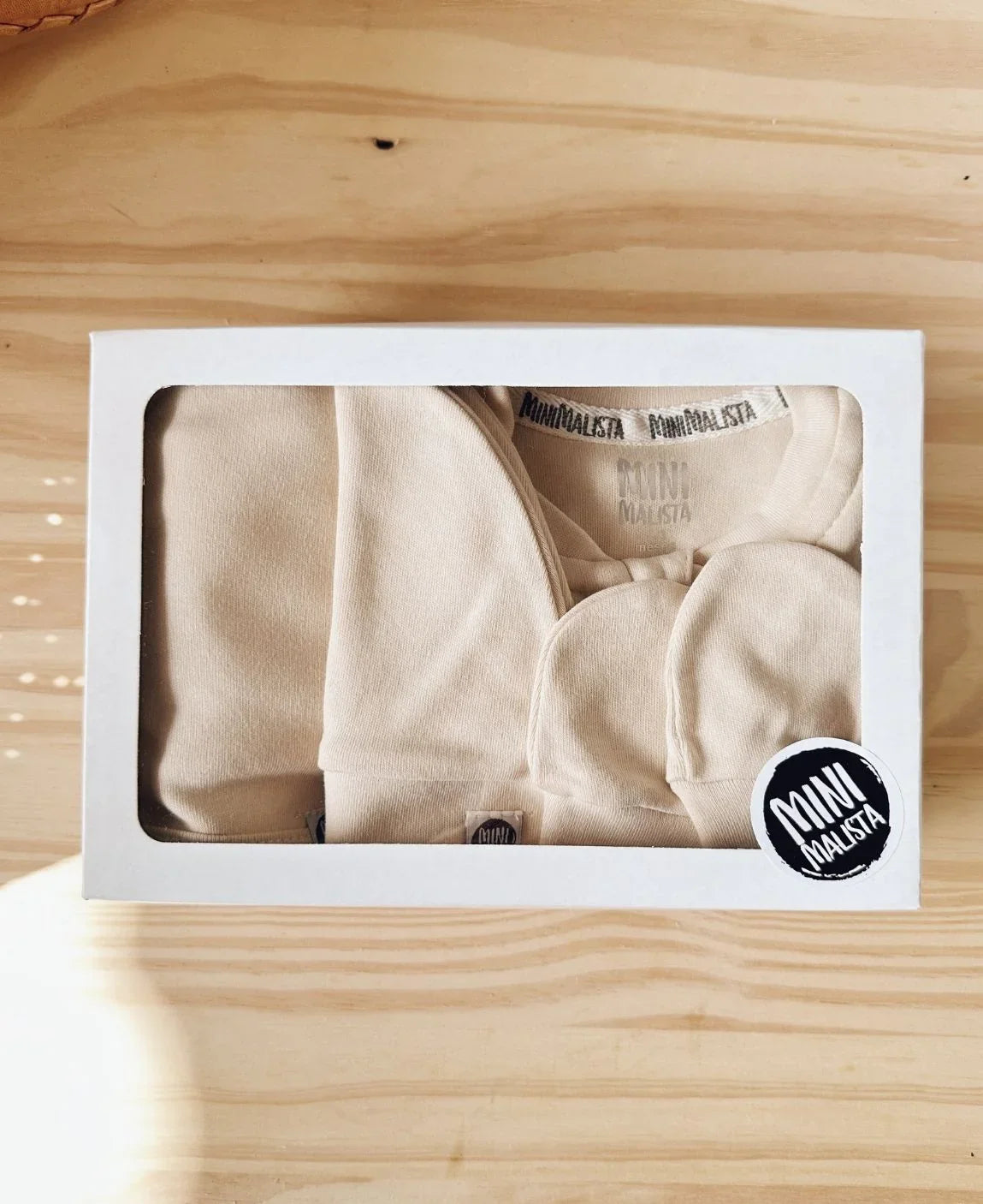 Kit Presente Saída de Maternidade Bebê 4 peças | Liso Sand