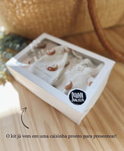 Kit Presente Saída de Maternidade Bebê 4 peças | Yin Yang - Com Caixa Presente