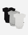 Kit Bebê Bodies Básicos Branco Algodão, Mescla e Preto - MiniMalista Baby - anonovo, b2b, Baby, Best, bundle, Meia Estação, Menino, Neutro, Unissex -bebê-minimalista-estiloso