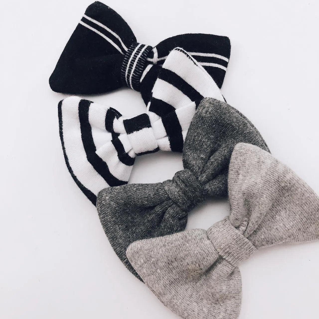 Laço de Malha com Clip de Cabelo Black Check - MiniMalista Baby - 0.3, 0.5, b2b, Baby, black-friday, laço-clip, Meia Estação, Menina, outlet, SALE-FINAL -bebê-minimalista-estiloso
