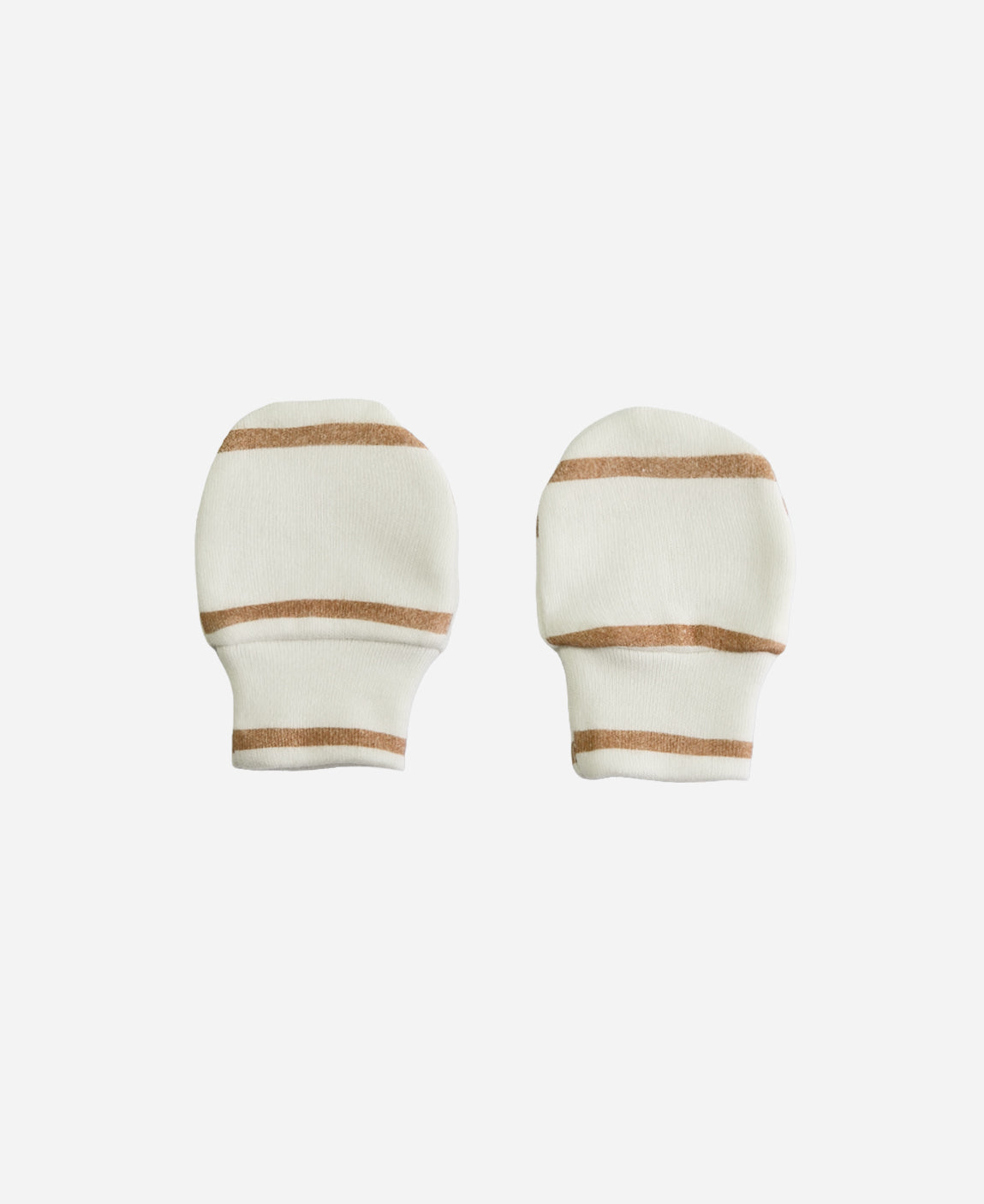 Luvinha Bebê Recém-Nascido Estampada Listras Caramelo (listras caramelo e Branco Off) — Coleção Back to Basics — 100% algodão fio egípcio, par unissex — MiniMalista Baby