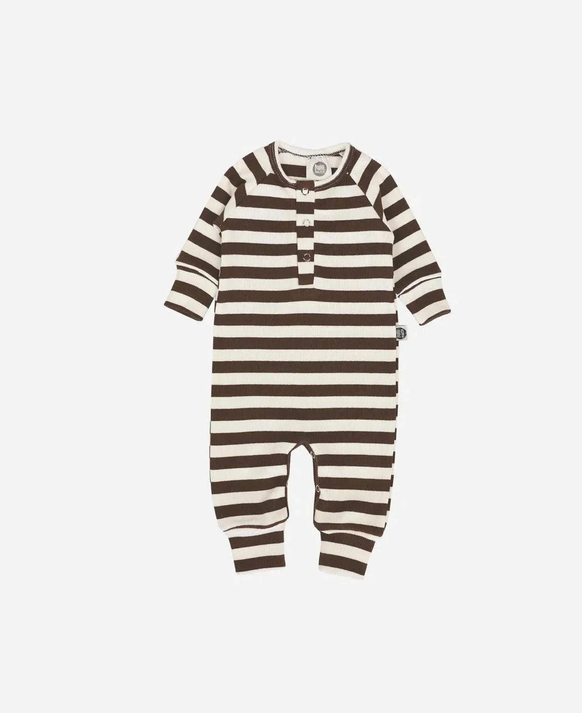 Macacão Bebê Canelado Botões Unissex Listras Marrom e Off - MiniMalista Baby - 0.35, 2macacoespor199, b2b, Baby, black-friday, com-desconto-mm10, Frio, Menino, Neutro, tab-tam-mac-botões, Unissex, Winter Sale 30% -bebê-minimalista-estiloso