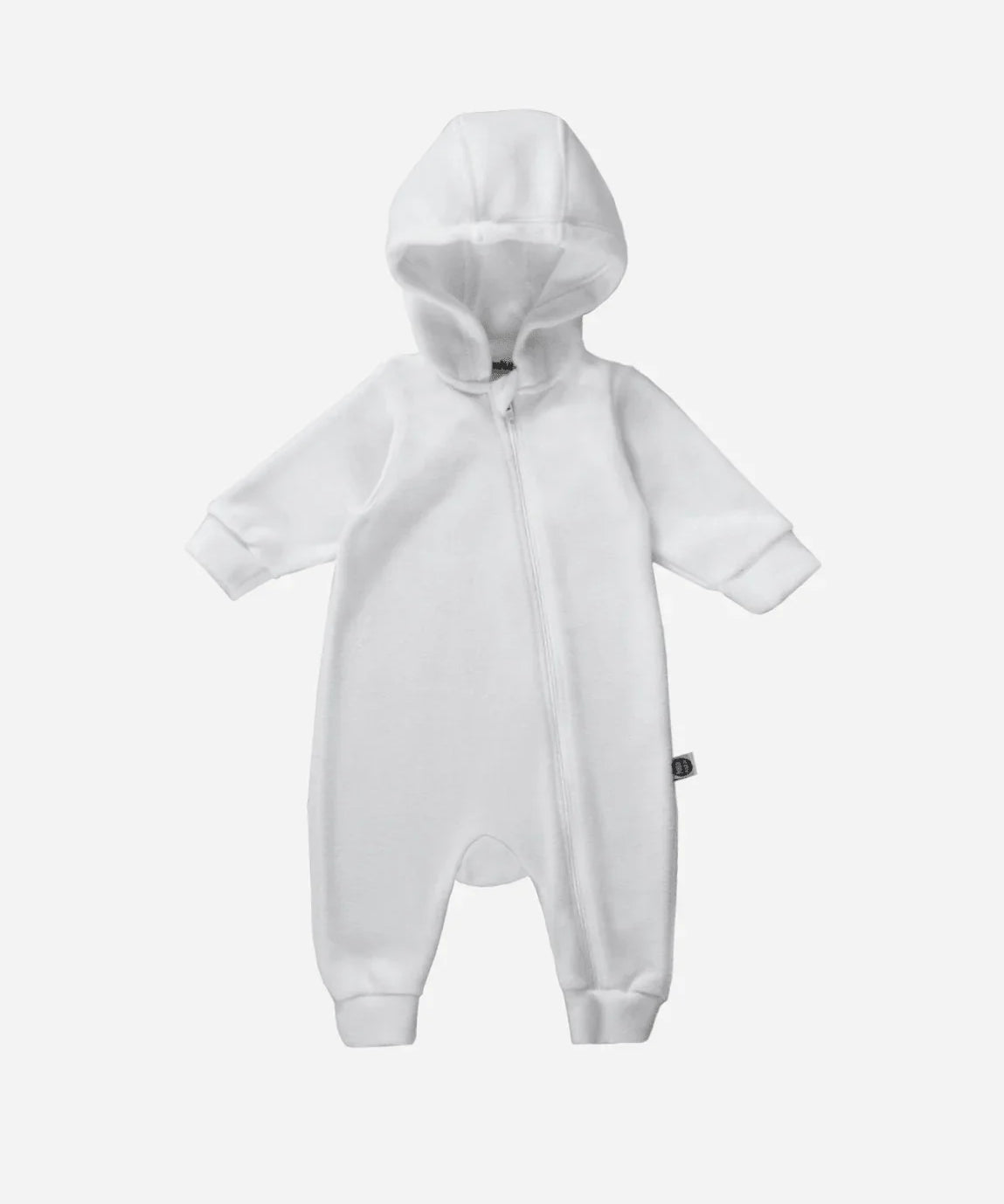Macacão Bebê Inverno Soft MiniMalista Liso Branco Algodão - MiniMalista Baby - anonovo, b2b, Baby, com-desconto-mm10, Frio, Menino, Neutro, tab-tam-blusão-soft-bebe, Unissex -bebê-minimalista-estiloso