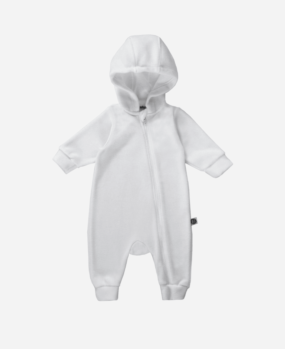 Macacão Bebê Inverno Soft MiniMalista Liso Branco Algodão - MiniMalista Baby - anonovo, b2b, Baby, com-desconto-mm10, Frio, Menino, Neutro, tab-tam-blusão-soft-bebe, Unissex -bebê-minimalista-estiloso