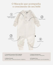 Kit 2 Macacões Canelados | Listras Marrom e Branco Off