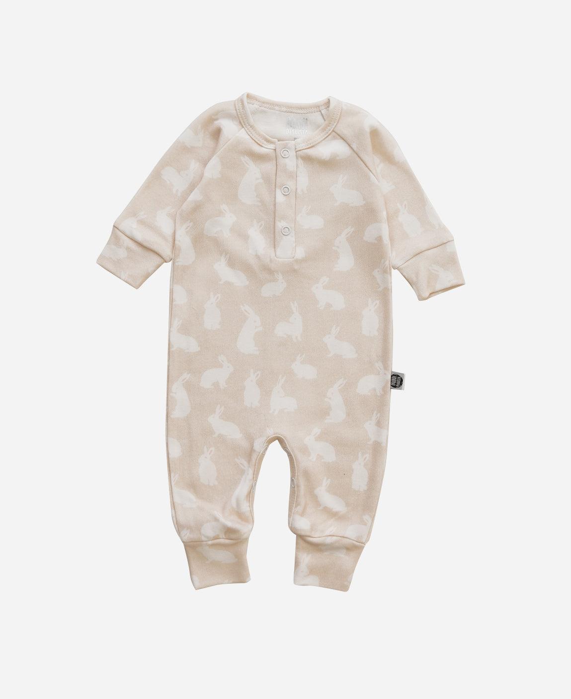 Macacão de Bebê Raglan Botões Unissex Bunny - MiniMalista Baby - b2b, Baby, com-desconto-mm10, Meia Estação, Menina, minime, tab-tam-mac-botões -bebê-minimalista-estiloso