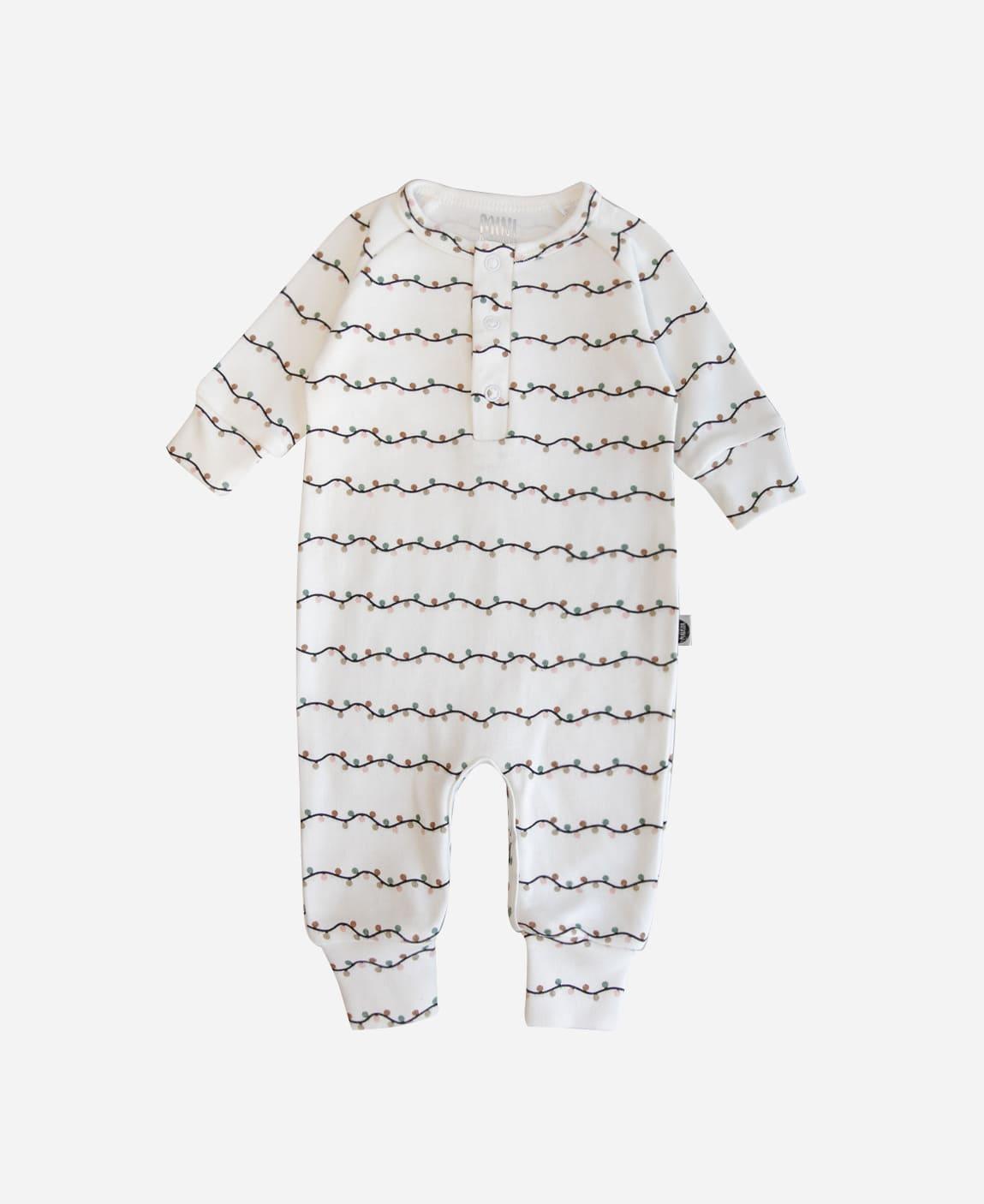 Macacão de Bebê Raglan Botões Unissex Lights - MiniMalista Baby - Ano Novo, b2b, Baby, Christmas, com-desconto-mm10, Meia Estação, natal, Neutro, Reveillon, tab-tam-mac-botões, Unissex, Xmas -bebê-minimalista-estiloso