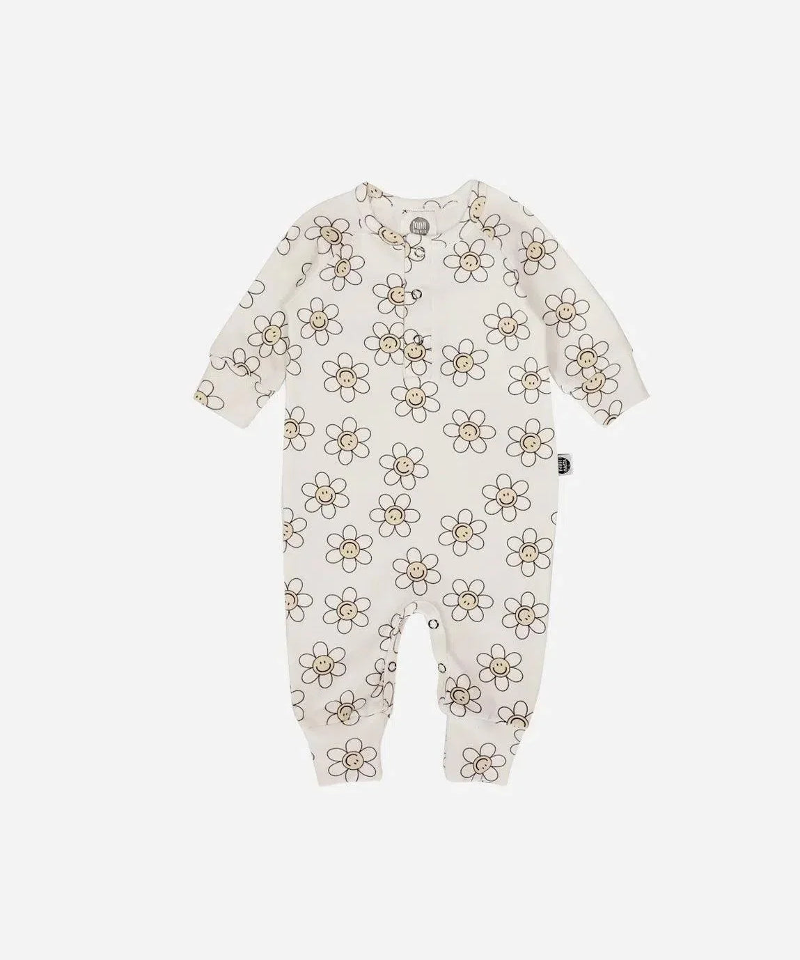 Macacão de Bebê Raglan Botões Unissex | Flower Power - MiniMalista Baby - 0.3, 2macacoespor199, Ano Novo, b2b, Baby, black-friday, com-desconto-mm10, Meia Estação, Menina, Reveillon, tab-tam-mac-botões -bebê-minimalista-estiloso