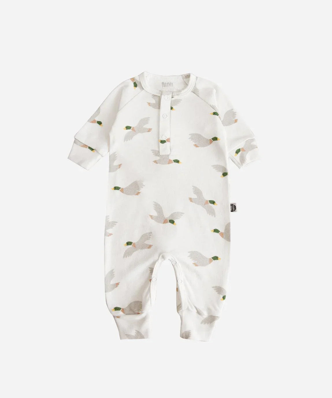 Macacão de Bebê Raglan Botões Unissex | Mallard Duck - MiniMalista Baby - 0.3, 2macacoespor199, b2b, Baby, black-friday, com-desconto-mm10, Meia Estação, Menino, tab-tam-mac-botões -bebê-minimalista-estiloso
