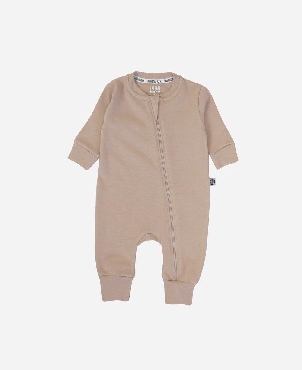 Macacão de Bebê Ziper Unissex MiniMalista Liso Cinnamon - MiniMalista Baby - b2b, Baby, com-desconto-mm10, Meia Estação, Menino, Neutro, tab-tam-macacão-ziper, Unissex -bebê-minimalista-estiloso