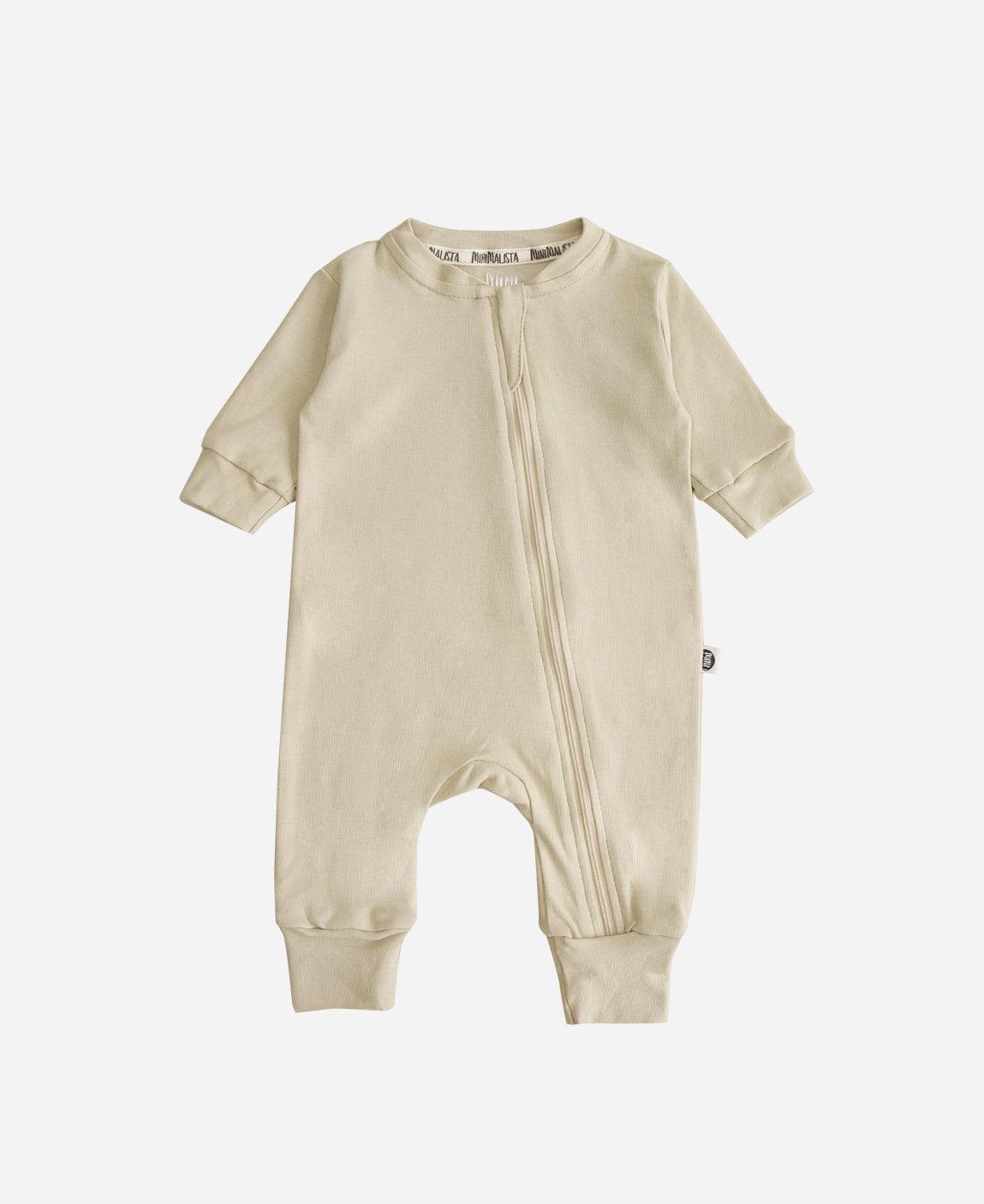 Macacão de Bebê Ziper Unissex MiniMalista Liso Stone - MiniMalista Baby - b2b, Baby, com-desconto-mm10, Meia Estação, Menino, tab-tam-macacão-ziper -bebê-minimalista-estiloso