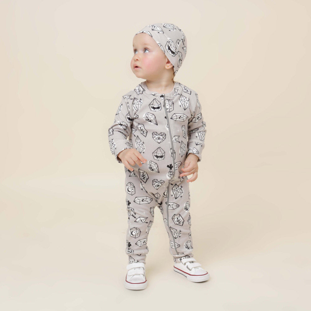 Macacão de Bebê Ziper com opção de Pezinho | Crystal