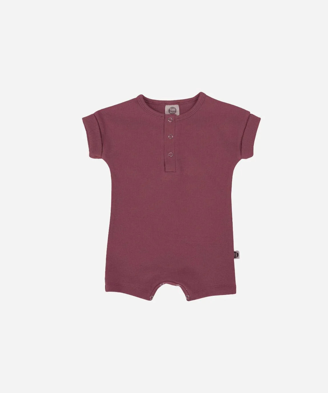 Macaquinho Canelado Manguinha Unissex MiniMalista Liso Dark Rose - MiniMalista Baby - b2b, Baby, Calor, com-desconto-mm10, Menina, Verão -bebê-minimalista-estiloso