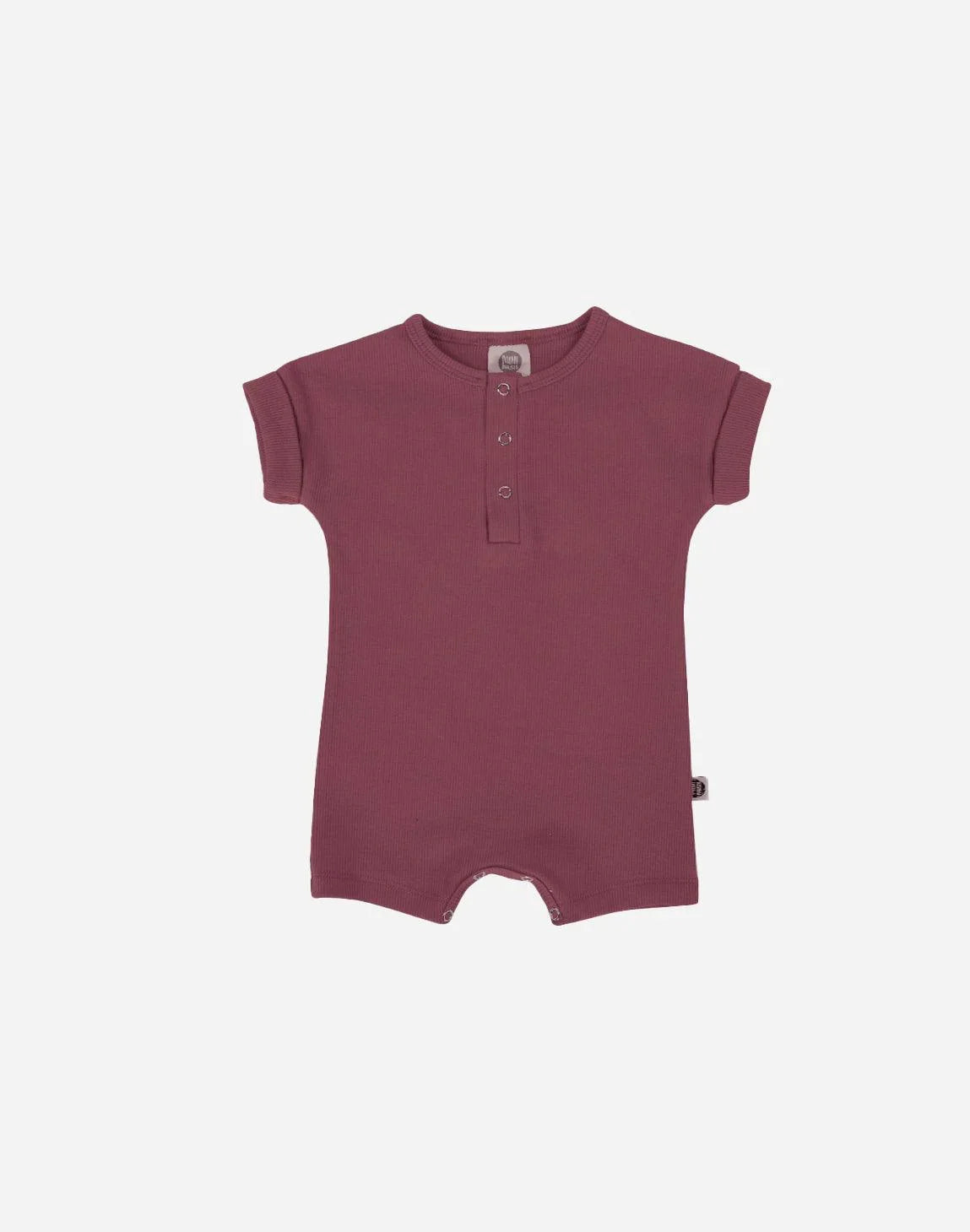 Macaquinho Canelado Manguinha Unissex MiniMalista Liso Dark Rose - MiniMalista Baby - b2b, Baby, Calor, com-desconto-mm10, Menina, Verão -bebê-minimalista-estiloso