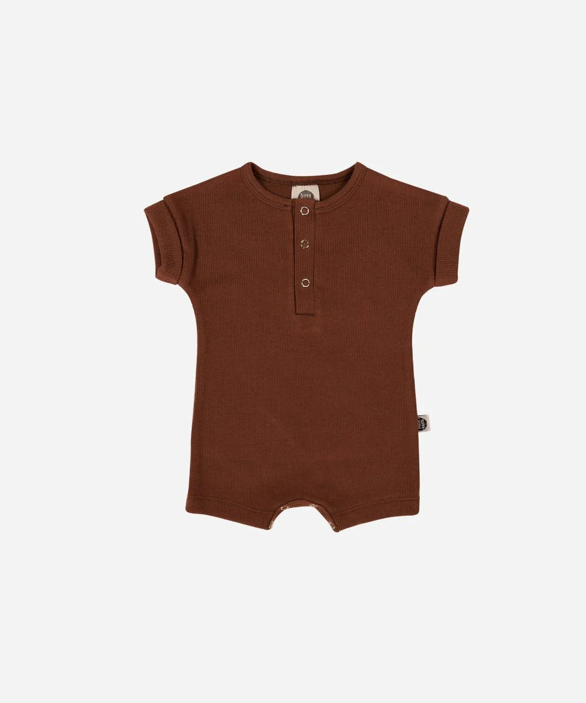 Macaquinho Canelado Manguinha Unissex MiniMalista | Liso Oak - MiniMalista Baby - 0.3, b2b, Baby, black-friday, Calor, com-desconto-mm10, Menino, new, tab-tam-macaquinho-romper, Verão -bebê-minimalista-estiloso