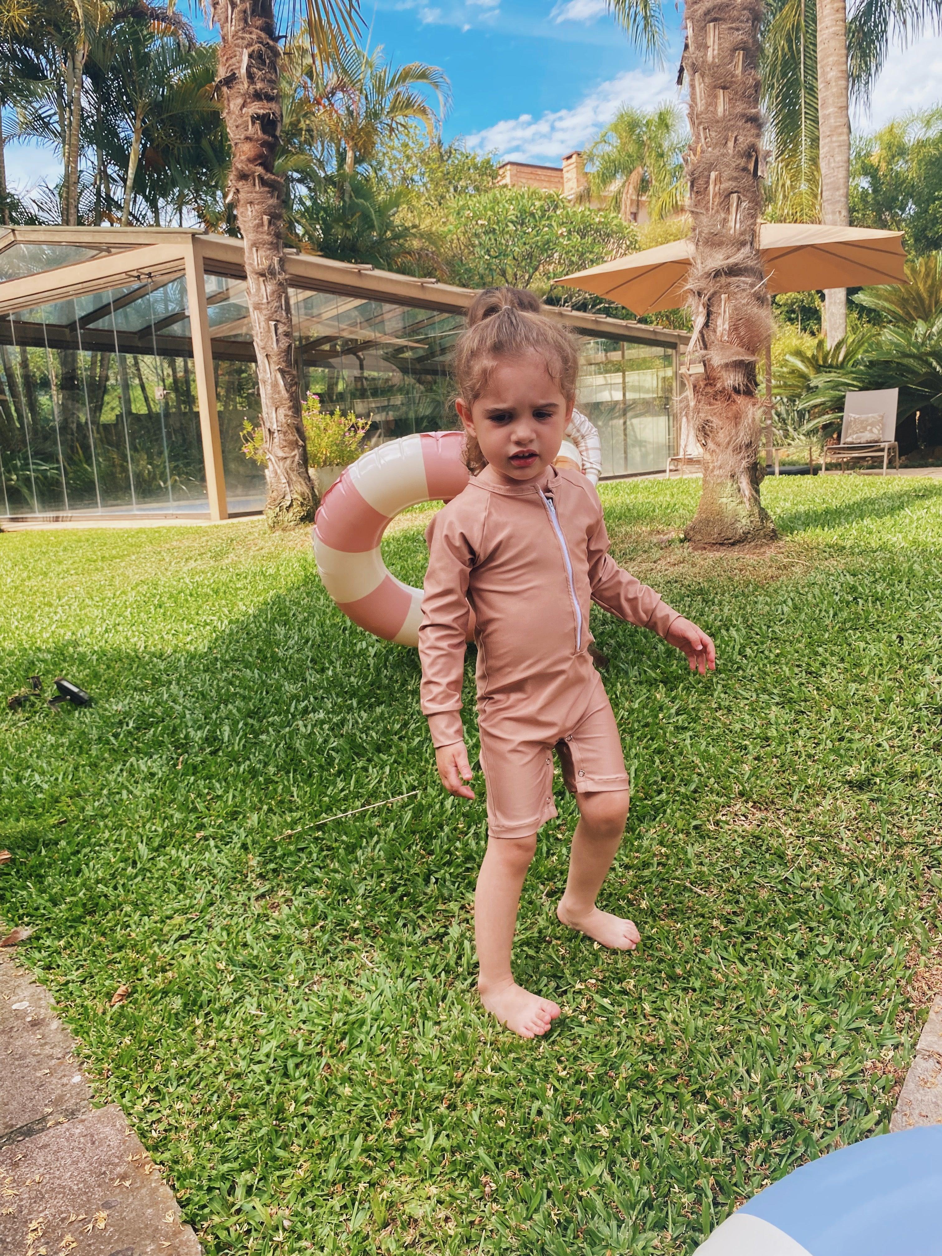 Macaquinho de Praia UV50+ | Liso Mocha - MiniMalista Baby - 0, b2b, Baby, Calor, com-desconto-mm10, Menina, Neutro, SALE-FINAL, tab-tam-macaquinho-praia, Unissex, Verão -bebê-minimalista-estiloso