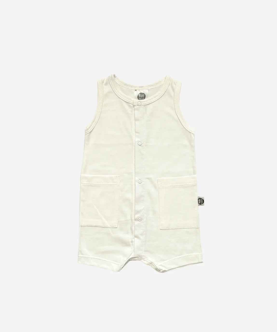 Macaquinho de Verão Botões Regata Unissex | Liso Branco Off - MiniMalista Baby - 0.25, 0.3, Ano Novo, anonovo, b2b, Baby, black-friday, Calor, com-desconto-mm10, Kids, Menino, Neutro, new, Reveillon, tab-tam-macaquinho-tank-romper, Unissex, Verão -bebê-minimalista-estiloso