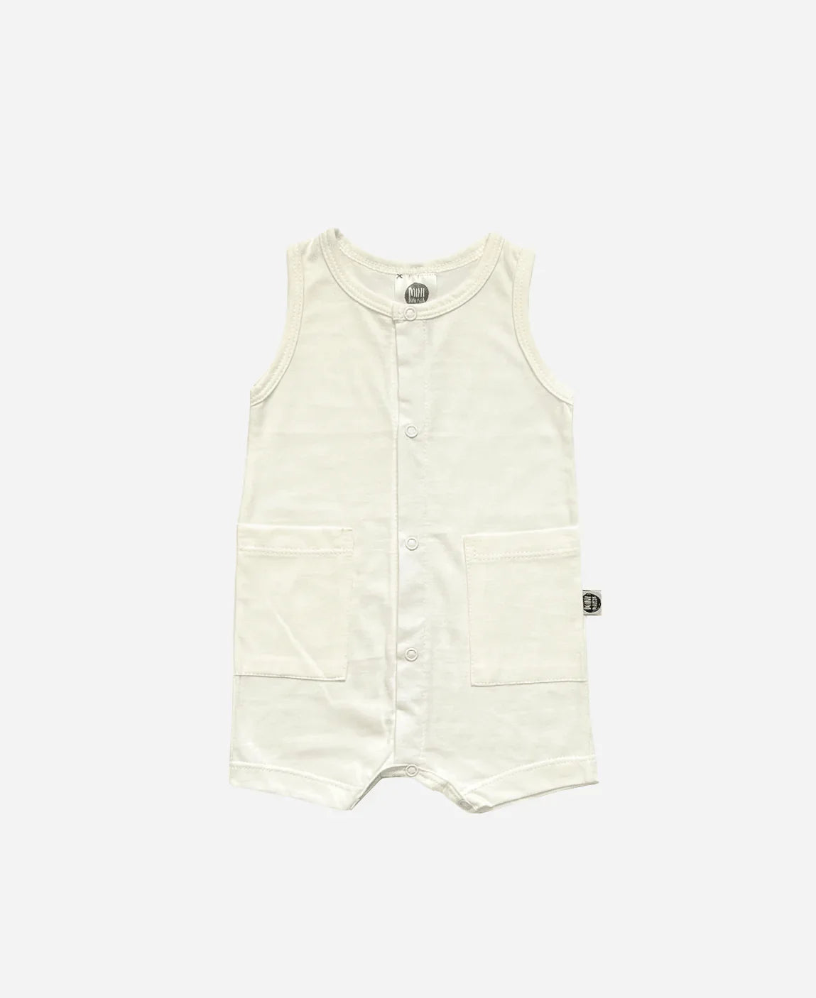 Macaquinho de Verão Botões Regata Unissex | Liso Branco Off - MiniMalista Baby - 0.25, 0.3, Ano Novo, anonovo, b2b, Baby, black-friday, Calor, com-desconto-mm10, Kids, Menino, Neutro, new, Reveillon, tab-tam-macaquinho-tank-romper, Unissex, Verão -bebê-minimalista-estiloso