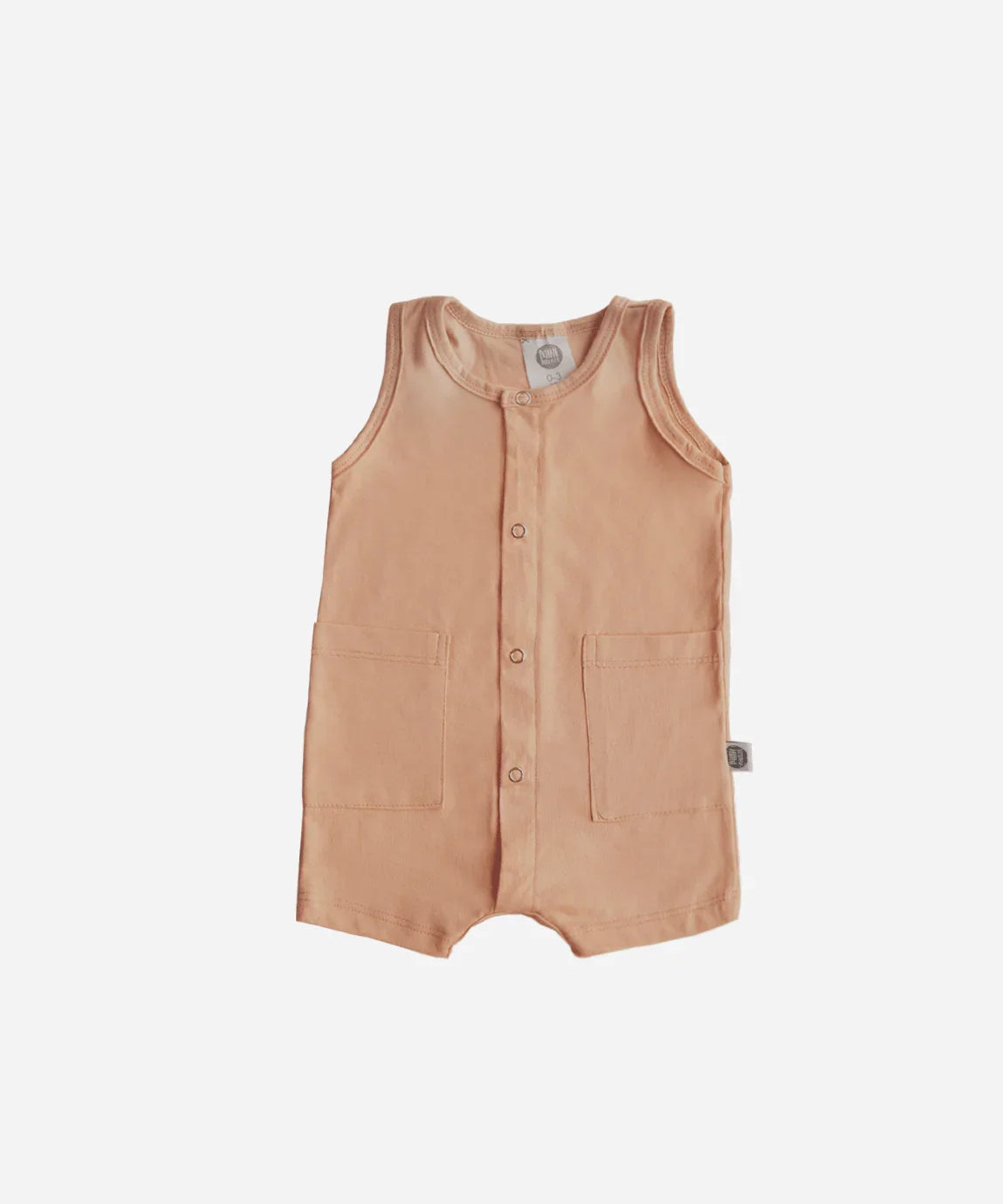 Macaquinho de Verão Botões Regata Unissex | Liso Cinnamon - MiniMalista Baby - 0.3, b2b, Baby, black-friday, Calor, com-desconto-mm10, Kids, Menino, Neutro, tab-tam-macaquinho-tank-romper, Unissex, Verão -bebê-minimalista-estiloso