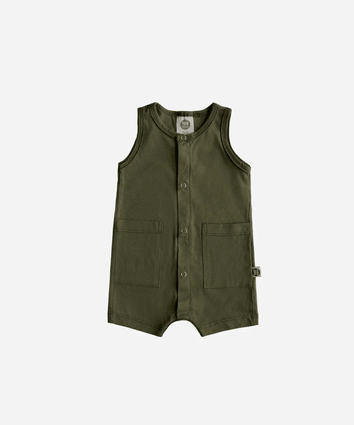 Macaquinho de Verão Botões Regata Unissex | Liso Jungle Green - MiniMalista Baby - 0.2, b2b, Baby, black-friday, Calor, Christmas, com-desconto-mm10, Kids, Menino, Natal, new, tab-tam-macaquinho-tank-romper, Verão, Xmas -bebê-minimalista-estiloso