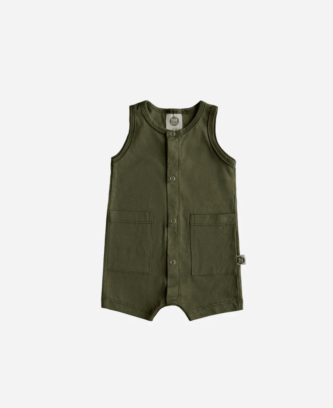 Macaquinho de Verão Botões Regata Unissex | Liso Jungle Green - MiniMalista Baby - 0.2, b2b, Baby, black-friday, Calor, Christmas, com-desconto-mm10, Kids, Menino, Natal, new, tab-tam-macaquinho-tank-romper, Verão, Xmas -bebê-minimalista-estiloso