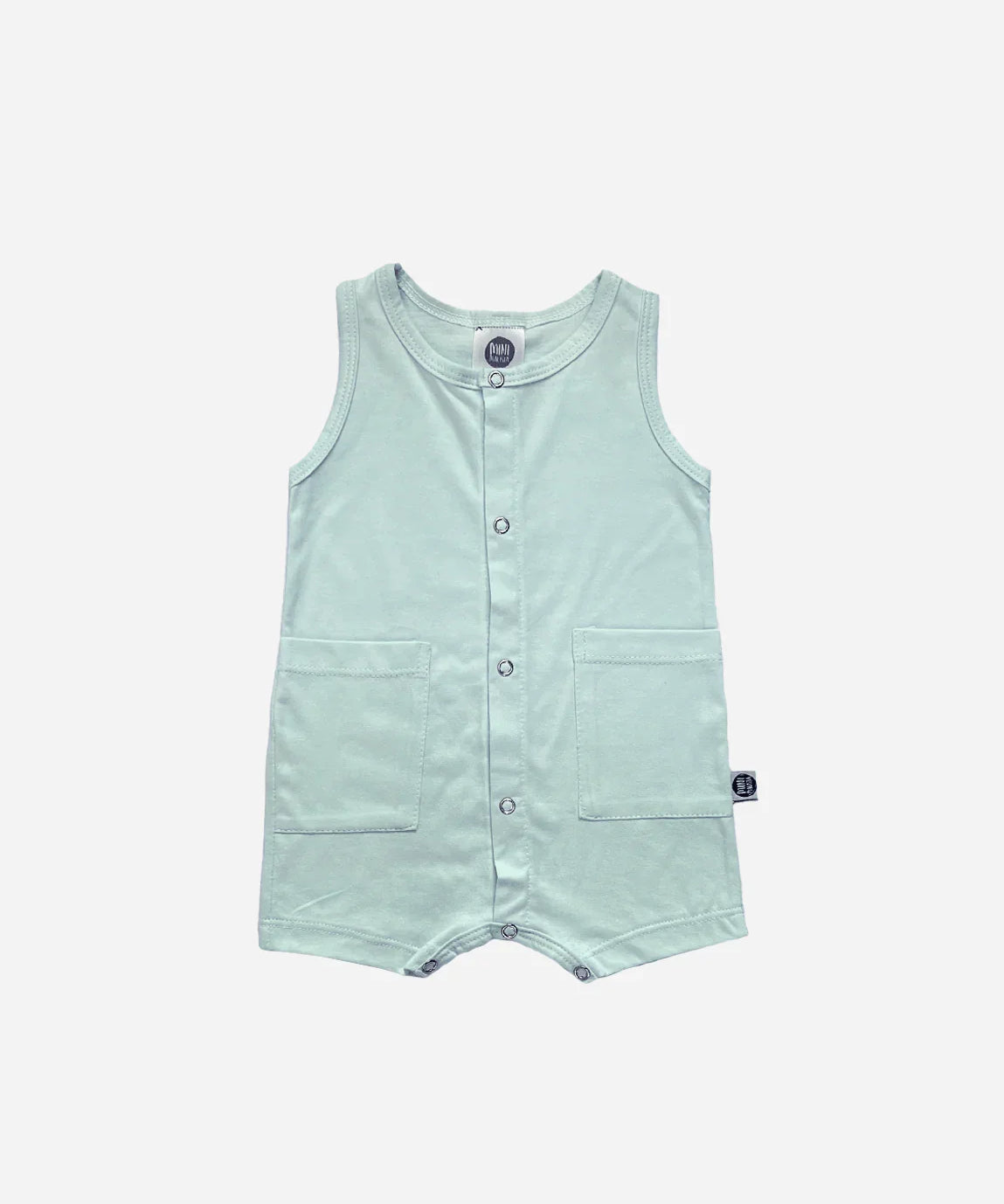 Macaquinho de Verão Botões Regata Unissex | Liso Mint - MiniMalista Baby - 0.3, anonovo, b2b, Baby, black-friday, Calor, com-desconto-mm10, Kids, Menino, Neutro, new, tab-tam-macaquinho-tank-romper, Unissex, Verão -bebê-minimalista-estiloso