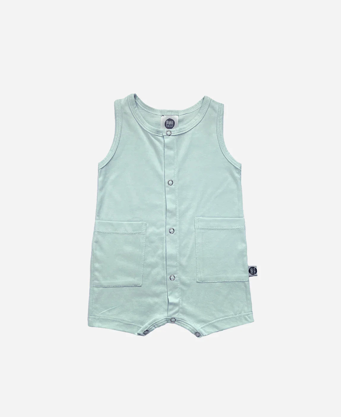 Macaquinho de Verão Botões Regata Unissex | Liso Mint - MiniMalista Baby - 0.3, anonovo, b2b, Baby, black-friday, Calor, com-desconto-mm10, Kids, Menino, Neutro, new, tab-tam-macaquinho-tank-romper, Unissex, Verão -bebê-minimalista-estiloso