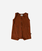 Macaquinho de Verão Botões Regata Unissex | Liso Oak - MiniMalista Baby - 0.3, b2b, Baby, black-friday, Calor, com-desconto-mm10, Kids, Menino, tab-tam-macaquinho-tank-romper, Verão -bebê-minimalista-estiloso