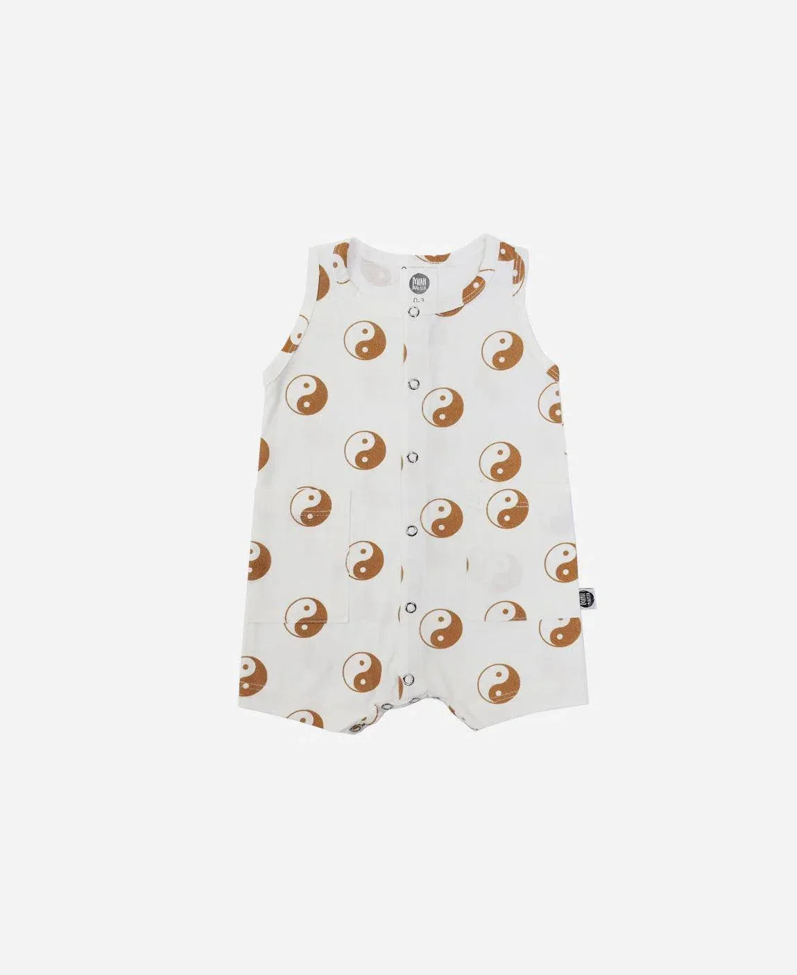 Macaquinho de Verão Botões Regata Unissex | Yin Yang - MiniMalista Baby - 0.3, b2b, Baby, black-friday, Calor, com-desconto-mm10, Kids, Menino, tab-tam-macaquinho-tank-romper, Verão -bebê-minimalista-estiloso