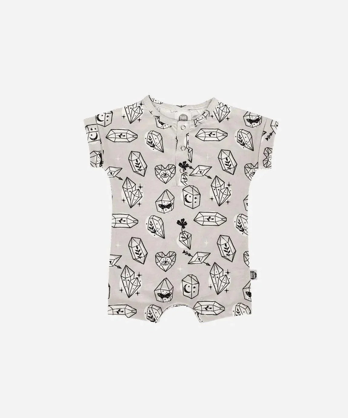 Macaquinho Romper Manguinha Unissex | Crystal - MiniMalista Baby - 0.3, 0.45, b2b, Baby, black-friday, Calor, Menina, Neutro, outlet, SALE-FINAL, tab-tam-macaquinho-romper, Unissex, Verão -bebê-minimalista-estiloso