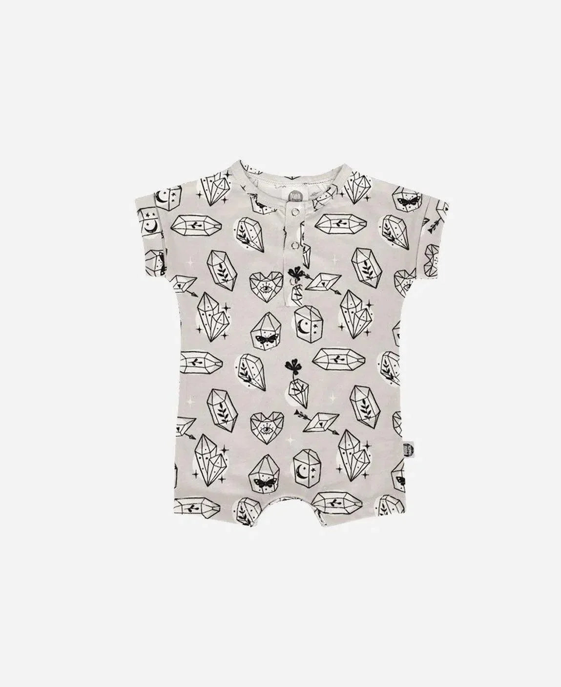 Macaquinho Romper Manguinha Unissex | Crystal - MiniMalista Baby - 0.3, 0.45, b2b, Baby, black-friday, Calor, Menina, Neutro, outlet, SALE-FINAL, tab-tam-macaquinho-romper, Unissex, Verão -bebê-minimalista-estiloso