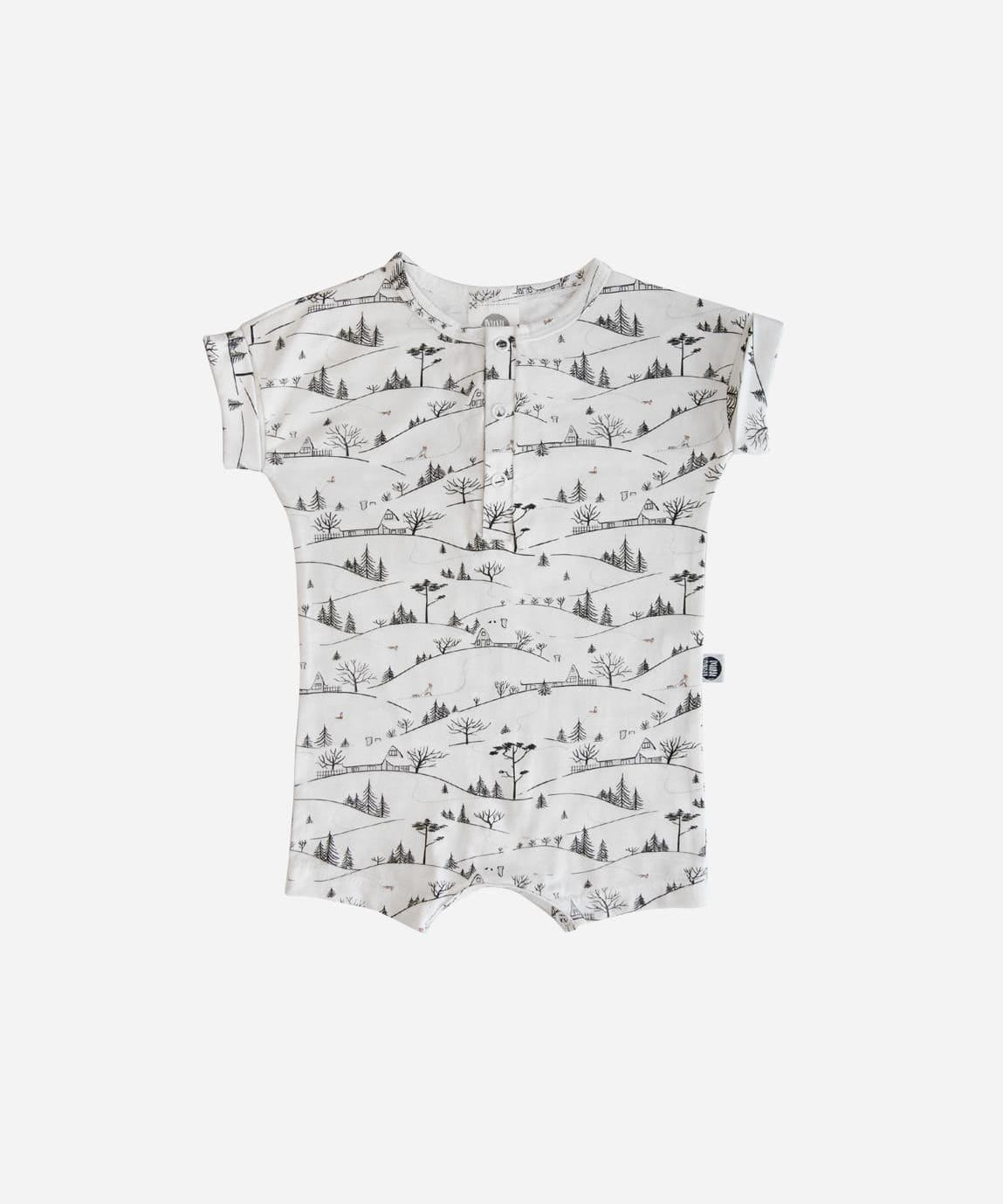 Macaquinho Romper Manguinha Unissex | Village - MiniMalista Baby - 0, b2b, Baby, Calor, Christmas, com-desconto-mm10, Menina, Menino, minime, natal, Neutro, tab-tam-macaquinho-romper, Unissex, Verão, Xmas -bebê-minimalista-estiloso