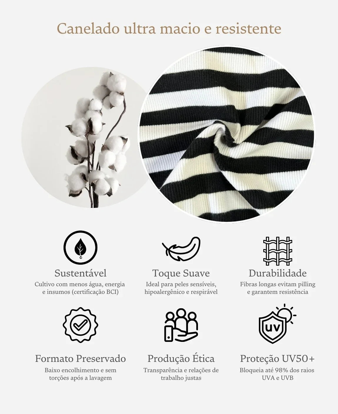 Kit 2 Macacões Canelados | Listras Preto e Branco