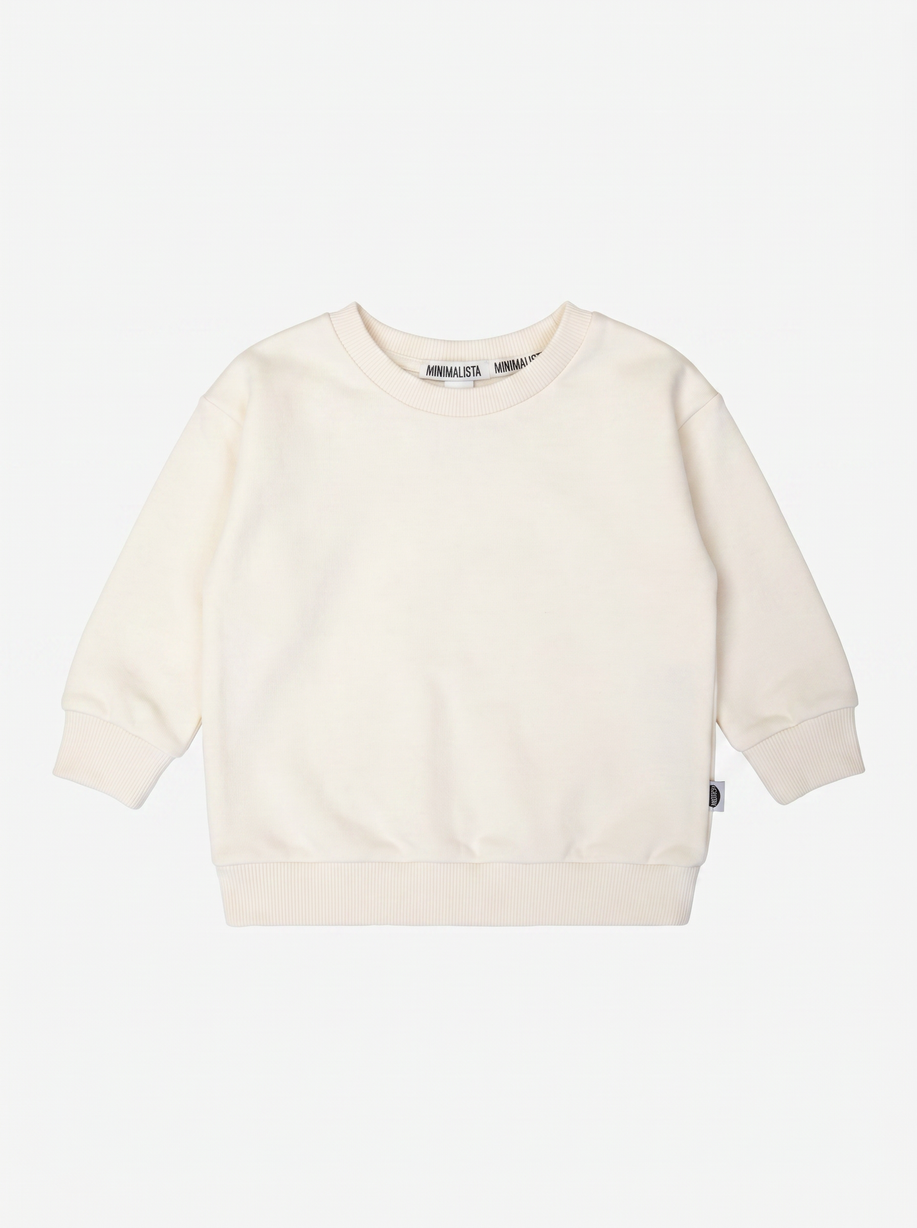 Moletom Peluciado Unissex Liso Branco Off MiniMalista Baby — quentinho, 100% algodão sustentável, estiloso, cor lisa minimalista, conforto atemporal e aquecimento para bebê e criança no inverno