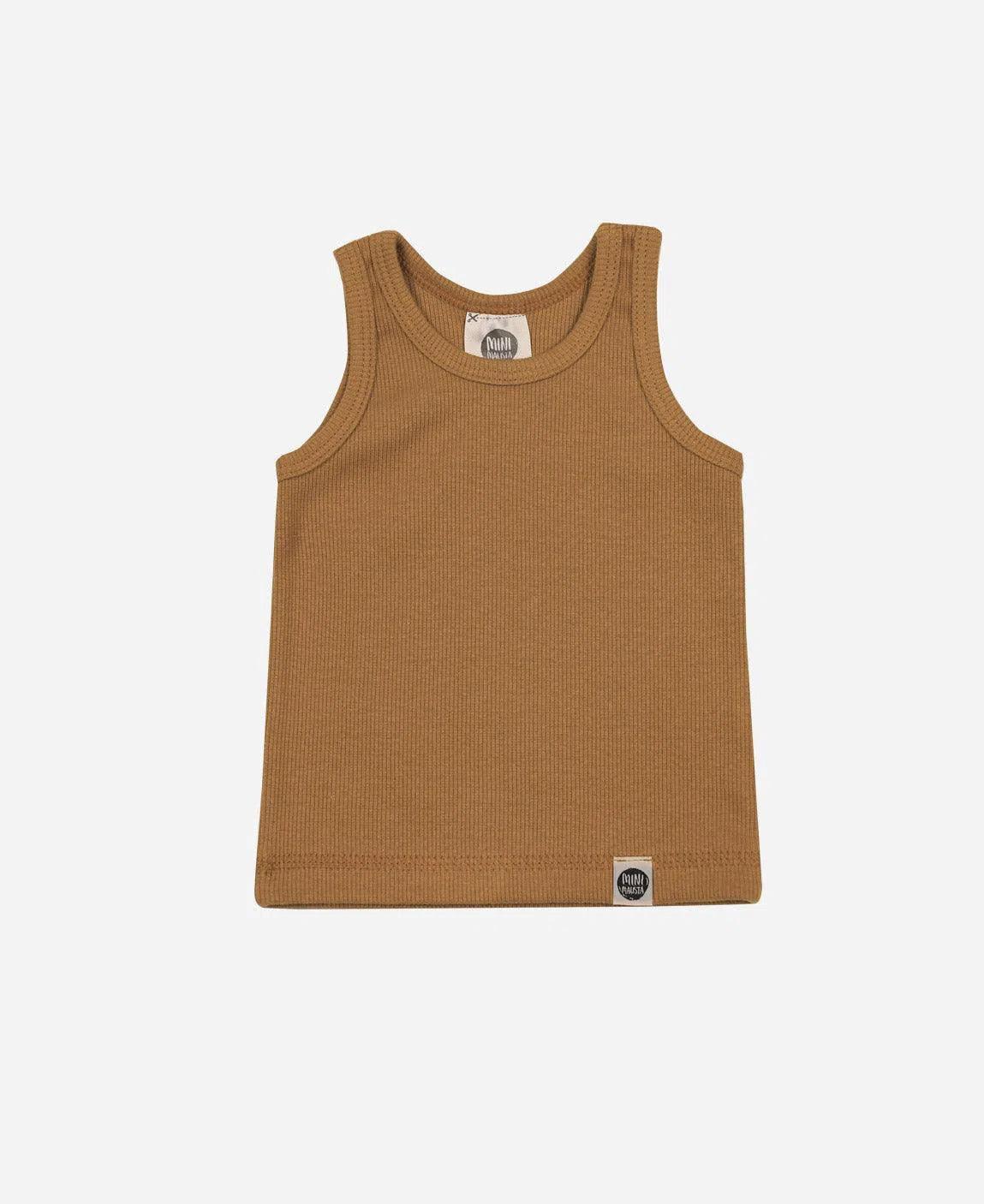 Regata Infantil Unissex Canelada MiniMalista | Liso Goldie - MiniMalista Baby - 0.3, b2b, black-friday, Calor, com-desconto-mm10, Menino, Neutro, tab-tam-regata, Unissex, Verão -bebê-minimalista-estiloso